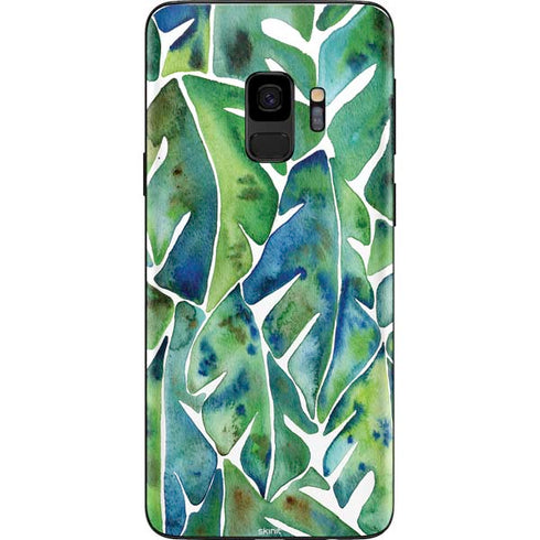 Cat Coq Tropical Leaves Galaxy S9 Skin